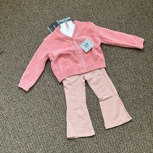 DKNY Chenille Pink tops and pants Set NWT